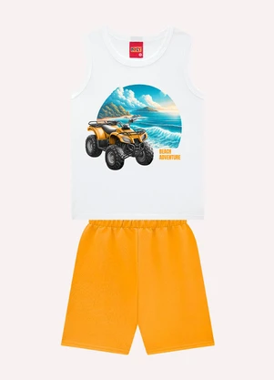 Kyly - Conjunto Infantil Menino Estampa Branco - KYLY