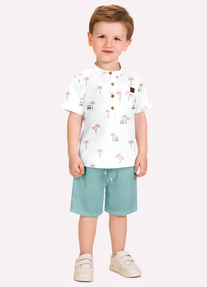 Milon - Conjunto Infantil Menino Estampa Branco - MILON