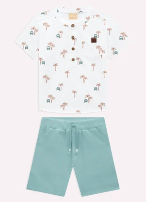 Milon - Conjunto Infantil Menino Estampa Branco - MILON