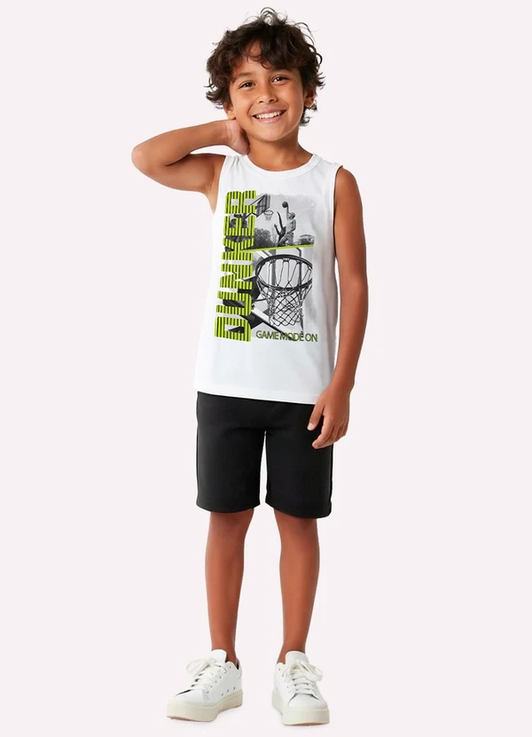 Kyly - Conjunto Infantil Menino Estampa Branco