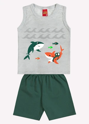 Kyly - Conjunto Infantil Menino Estampa Cinza - KYLY