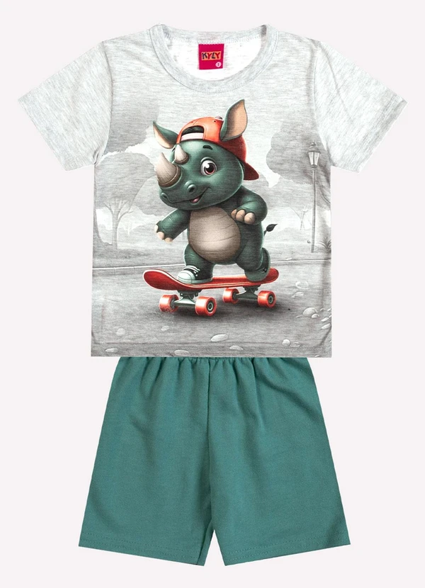 Kyly - Conjunto Infantil Menino Estampa Cinza