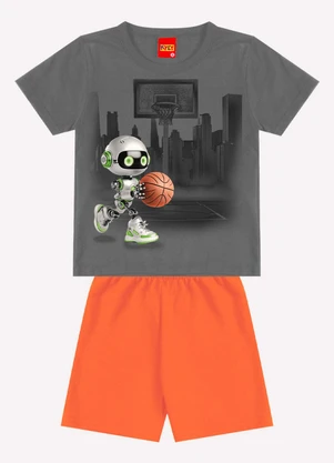 Kyly - Conjunto Infantil Menino Estampa Cinza - KYLY