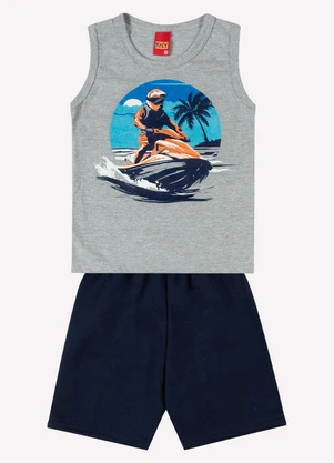 Kyly - Conjunto Infantil Menino Estampa Cinza - KYLY