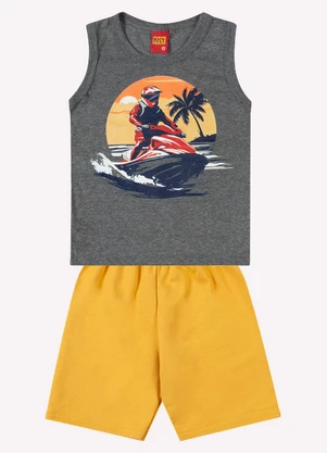 Kyly - Conjunto Infantil Menino Estampa Cinza - KYLY