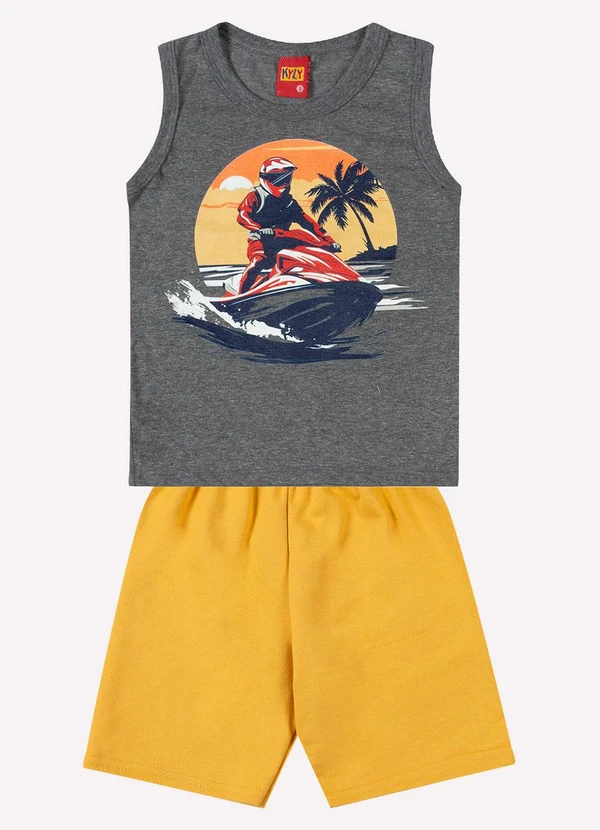 Kyly - Conjunto Infantil Menino Estampa Cinza