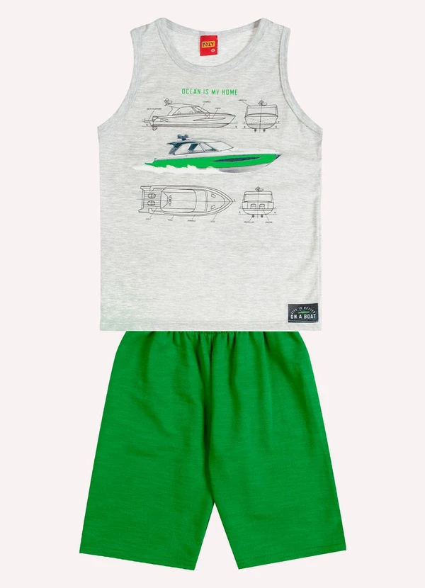 Kyly - Conjunto Infantil Menino Estampa Cinza
