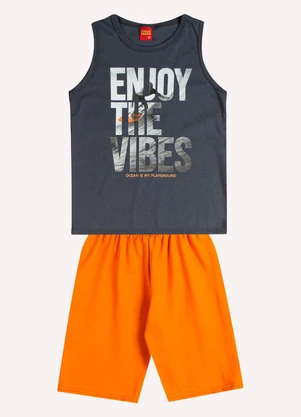 Kyly - Conjunto Infantil Menino Estampa Cinza - KYLY