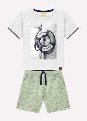 Milon - Conjunto Infantil Menino Estampa Cinza - MILON