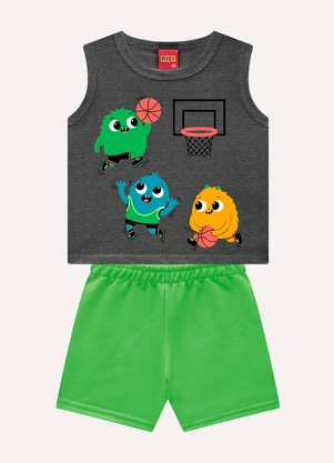 Kyly - Conjunto Infantil Menino Estampa Cinza - KYLY