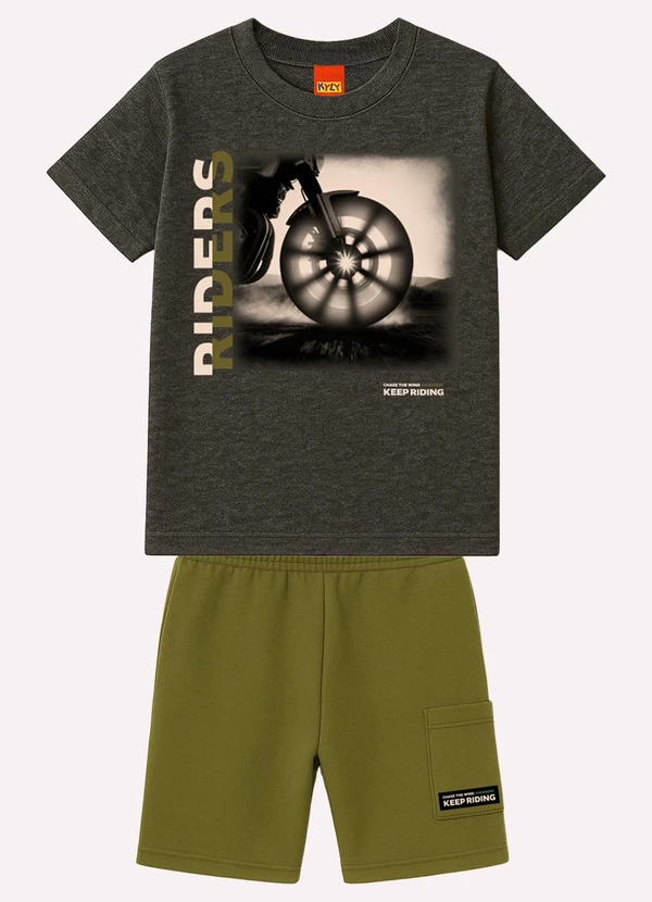 Kyly - Conjunto Infantil Menino Estampa Cinza