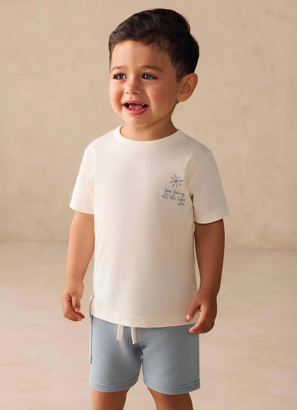Colorittá - Conjunto Infantil Menino Estampa Costas Bege