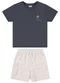 Colorittá - Conjunto Infantil Menino Estampa Costas Bege - variação: Cinza