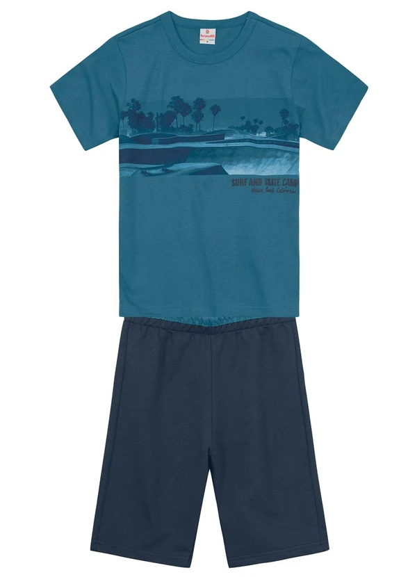 Brandili - Conjunto Infantil Menino Estampa de Praia Azul 2