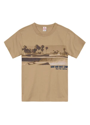 Brandili - Conjunto Infantil Menino Estampa de Praia Marrom - BRANDILI