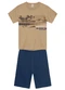 Brandili - Conjunto Infantil Menino Estampa de Praia Marrom - variação: Marrom