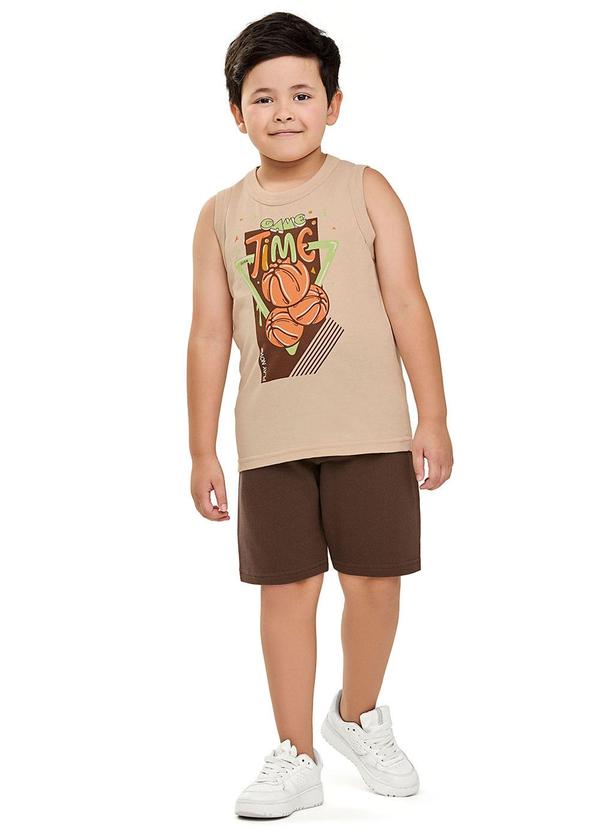 Elian - Conjunto Infantil Menino Estampa Jogo Bege