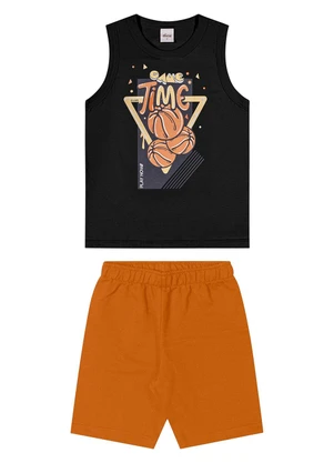 Elian - Conjunto Infantil Menino Estampa Jogo Preto - ELIAN