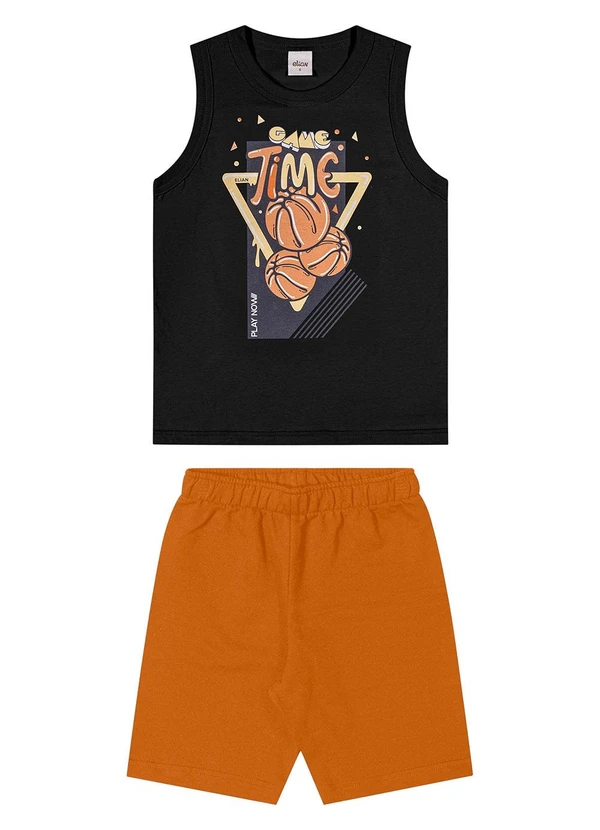 Elian - Conjunto Infantil Menino Estampa Jogo Preto 1