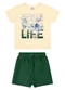 Elian - Conjunto Infantil Menino Estampa Oceano Amarelo - variação: Bege