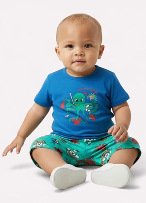 Kyly - Conjunto Infantil Menino Estampa Polvo Azul - KYLY