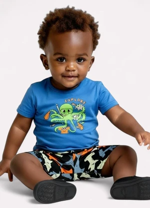 Kyly - Conjunto Infantil Menino Estampa Polvo Azul - KYLY