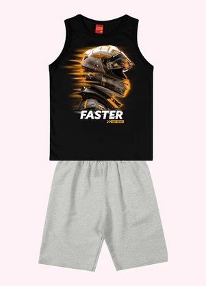 Kyly - Conjunto Infantil Menino Estampa Preto - KYLY