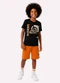 Kyly - Conjunto Infantil Menino Estampa Bege - variação: Preto