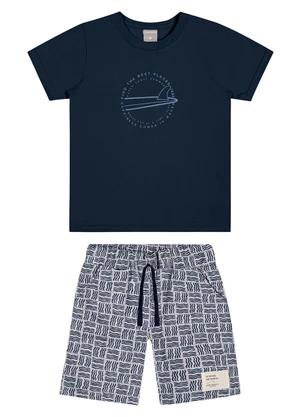Colorittá - Conjunto Infantil Menino Estampa Puff Surf Azul - COLORITTÁ