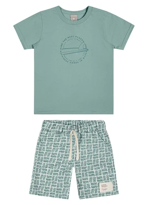 Colorittá - Conjunto Infantil Menino Estampa Puff Surf Verde - COLORITTÁ