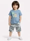 Kyly - Conjunto Infantil Menino Estampa Safari Marrom - variação: Azul