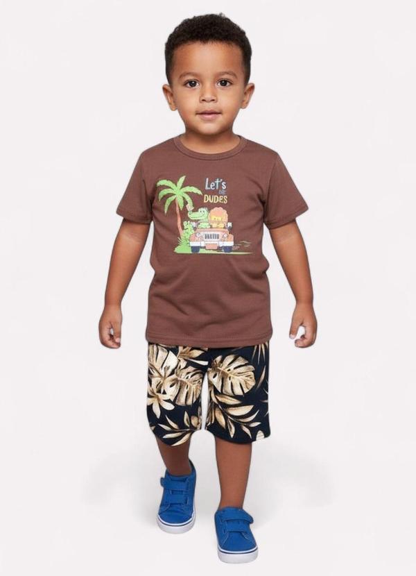 Kyly - Conjunto Infantil Menino Estampa Safari Marrom 1