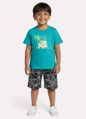 Kyly - Conjunto Infantil Menino Estampa Safari Verde - KYLY