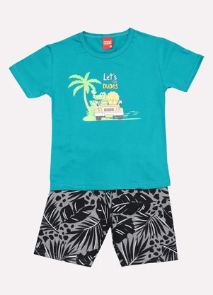Kyly - Conjunto Infantil Menino Estampa Safari Verde - KYLY