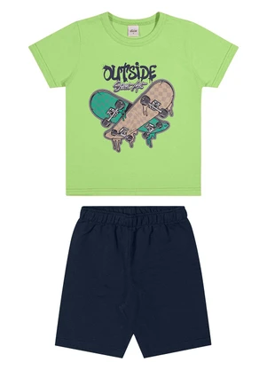 Elian - Conjunto Infantil Menino Estampa Skate Verde - ELIAN