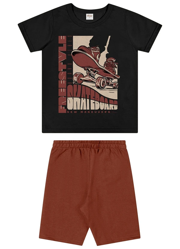 Elian - Conjunto Infantil Menino Estampa Sports Preto 2