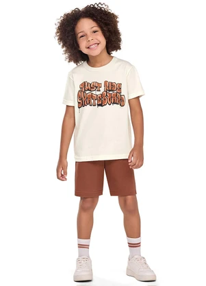 Elian - Conjunto Infantil Menino Estampa Urban Bege - ELIAN