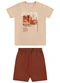 Elian - Conjunto Infantil Menino Estampa Urbana Preto - variação: Bege