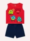 Kyly - Conjunto Infantil Menino Estampa Azul - variação: Vermelho