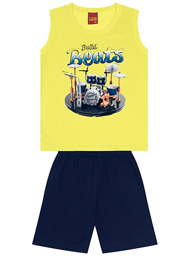 Kyly - Conjunto Infantil Menino Estampado Amarelo