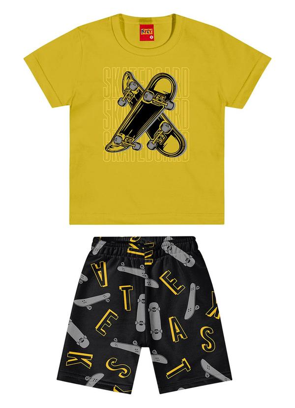 Kyly - Conjunto Infantil Menino Estampado Amarelo