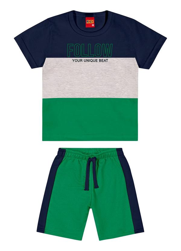 Kyly - Conjunto Infantil Menino Estampado Azul Marinho