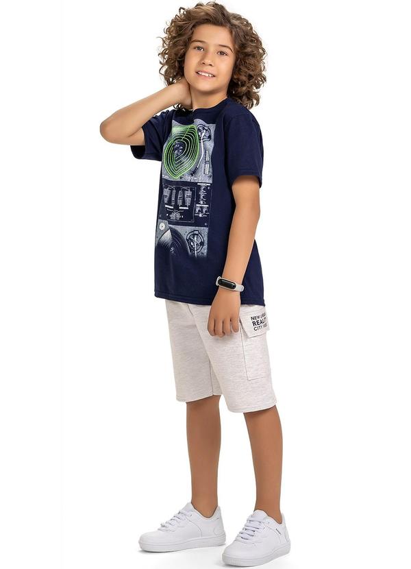 Kyly - Conjunto Infantil Menino Estampado Azul Marinho