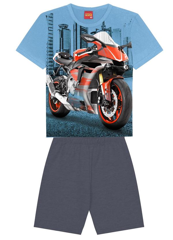 Kyly - Conjunto Infantil Menino Estampado Azul