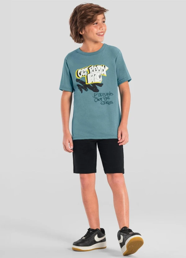 Brandili - Conjunto Infantil Menino Estampado Azul