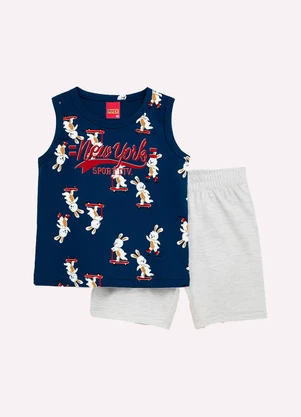 Kyly - Conjunto Infantil Menino Estampado Azul - KYLY