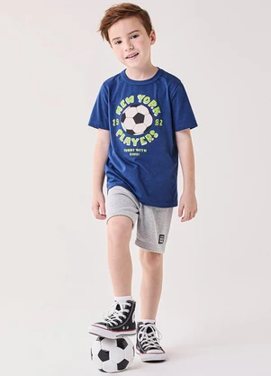 Bimbi - Conjunto Infantil Menino Estampado Azul - BIMBI