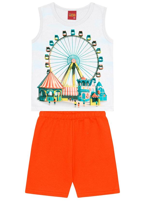Kyly - Conjunto Infantil Menino Estampado Branco