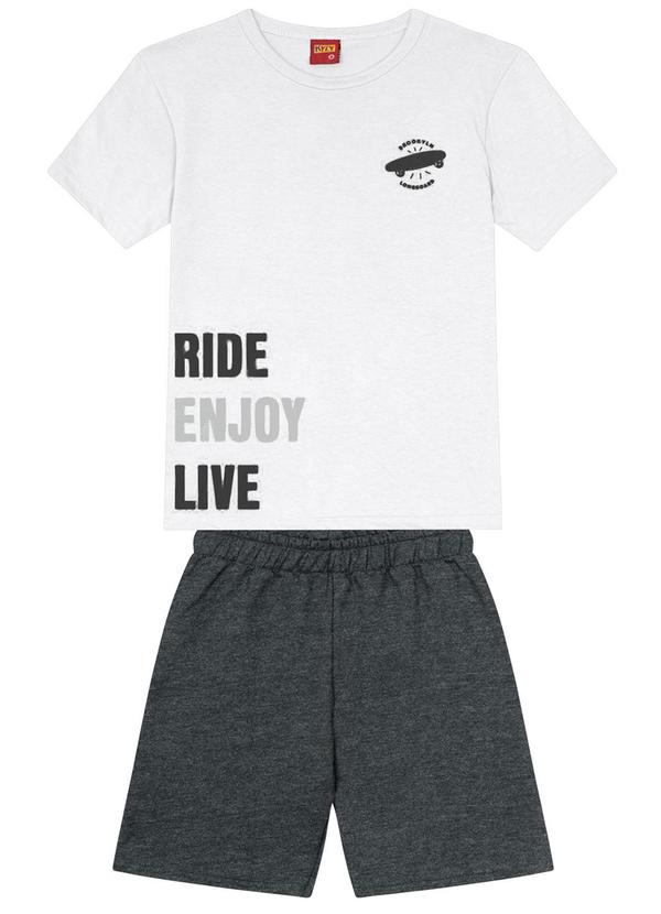 Kyly - Conjunto Infantil Menino Estampado Branco