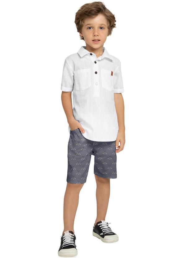 Milon - Conjunto Infantil Menino Estampado Branco